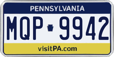 PA license plate MQP9942