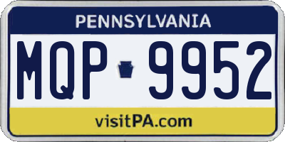 PA license plate MQP9952