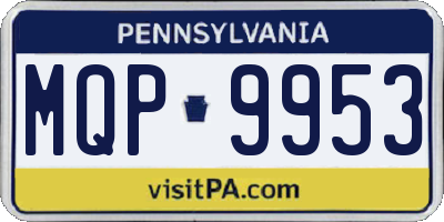 PA license plate MQP9953