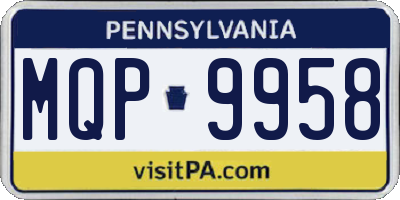 PA license plate MQP9958