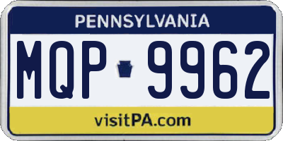 PA license plate MQP9962