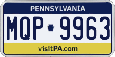 PA license plate MQP9963
