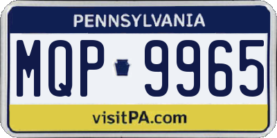 PA license plate MQP9965