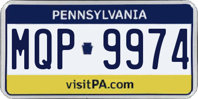 PA license plate MQP9974