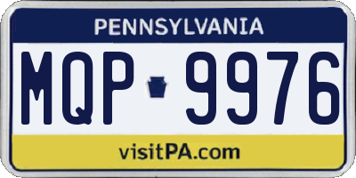 PA license plate MQP9976
