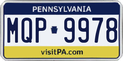 PA license plate MQP9978
