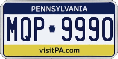 PA license plate MQP9990