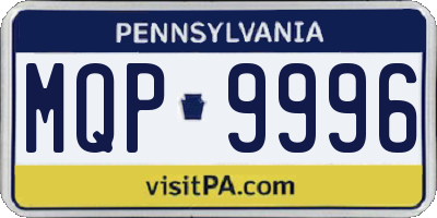 PA license plate MQP9996