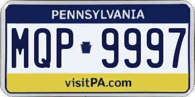 PA license plate MQP9997
