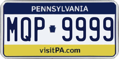 PA license plate MQP9999