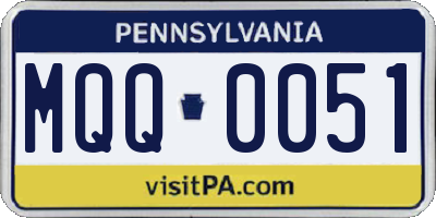 PA license plate MQQ0051