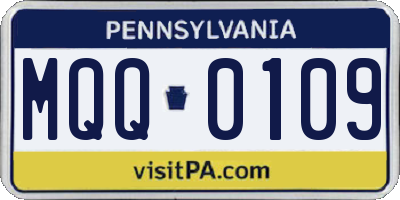 PA license plate MQQ0109