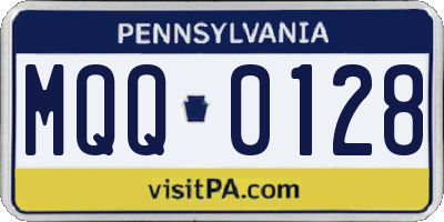 PA license plate MQQ0128