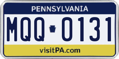 PA license plate MQQ0131