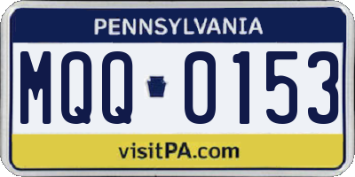 PA license plate MQQ0153