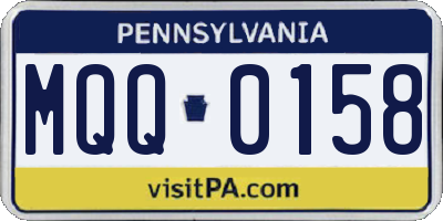 PA license plate MQQ0158