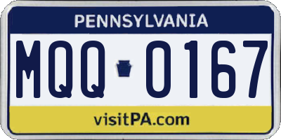 PA license plate MQQ0167