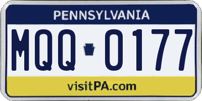 PA license plate MQQ0177