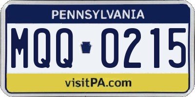 PA license plate MQQ0215