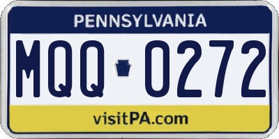 PA license plate MQQ0272