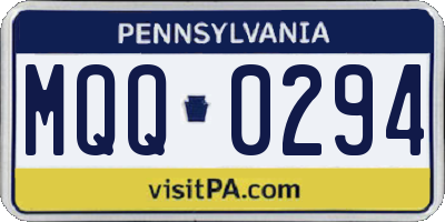 PA license plate MQQ0294