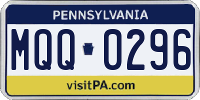 PA license plate MQQ0296