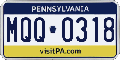 PA license plate MQQ0318
