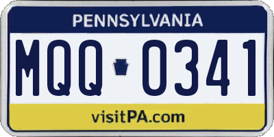 PA license plate MQQ0341