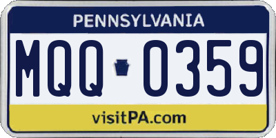 PA license plate MQQ0359