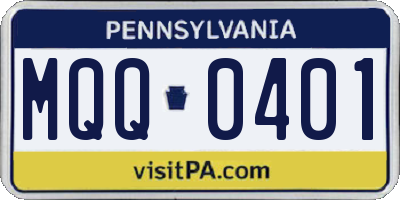 PA license plate MQQ0401