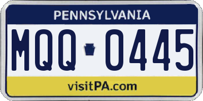 PA license plate MQQ0445