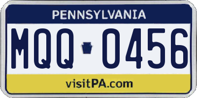 PA license plate MQQ0456