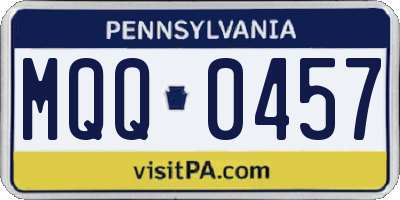 PA license plate MQQ0457