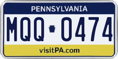 PA license plate MQQ0474