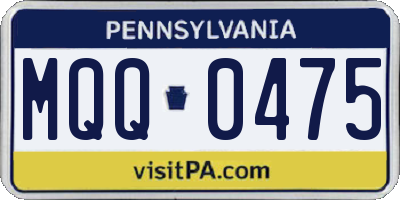 PA license plate MQQ0475
