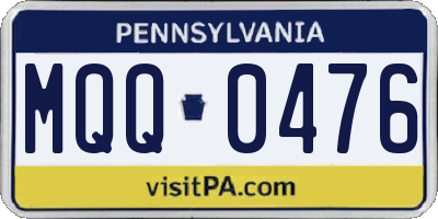 PA license plate MQQ0476