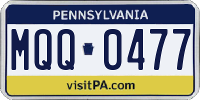 PA license plate MQQ0477