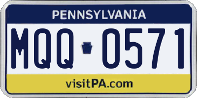 PA license plate MQQ0571
