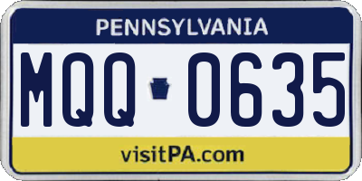 PA license plate MQQ0635