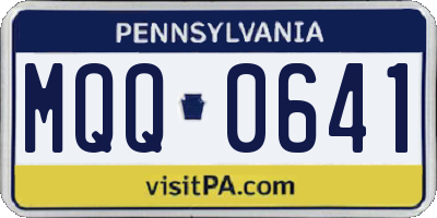 PA license plate MQQ0641