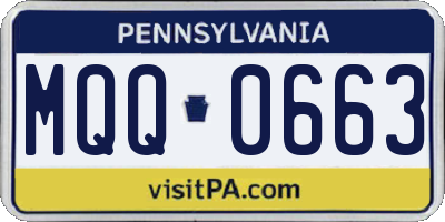 PA license plate MQQ0663
