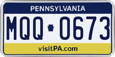 PA license plate MQQ0673
