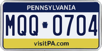 PA license plate MQQ0704