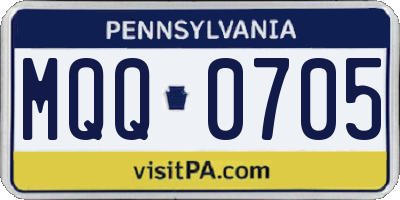 PA license plate MQQ0705