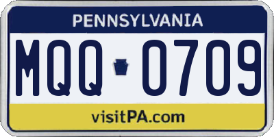 PA license plate MQQ0709