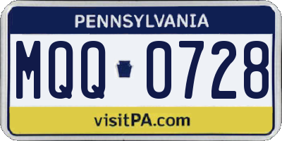 PA license plate MQQ0728