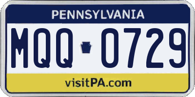 PA license plate MQQ0729