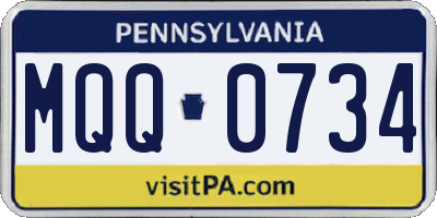 PA license plate MQQ0734