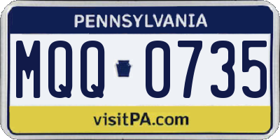 PA license plate MQQ0735