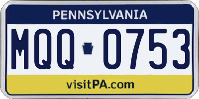 PA license plate MQQ0753